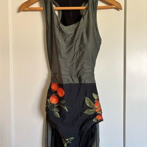 Albion S Olive Green and Black one piece